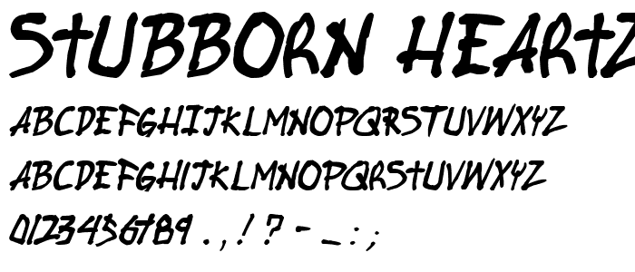 Stubborn Heartz TBS Bold Italic font